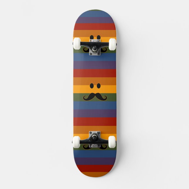Mustache Pride personalizado skateboard (Anverso)