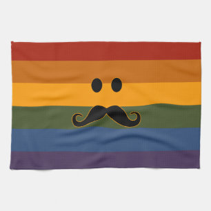 Mustache Pride toalla de cocina personalizado