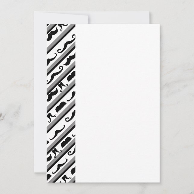 Mustache Stripes Invitación (Anverso)