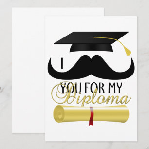Mustache usted por mi invitación para graduación d