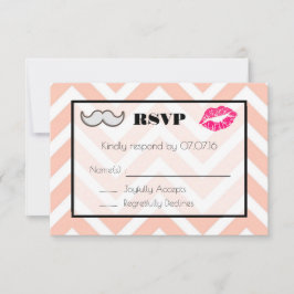 Mustache y bodas de labios RSVP en Chevron de coba