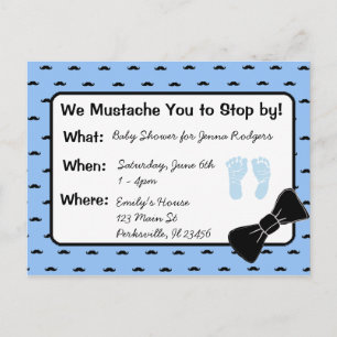 Mustache y Bow emparejan la invitación de Baby Sho