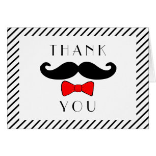 Mustache y Red Bowtie Gracias Nota
