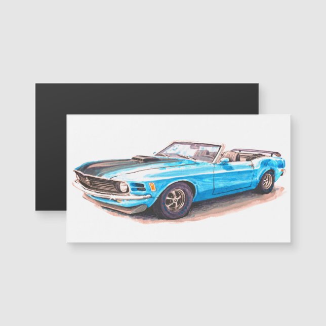 Mustang Magnet Azul 1970 (Anverso/Reverso)