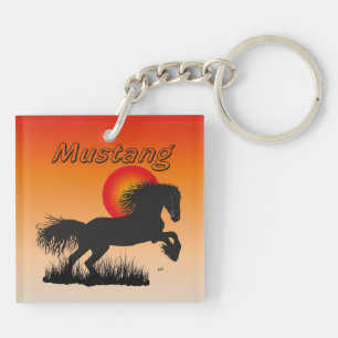 Mustang para amante de caballo llavero