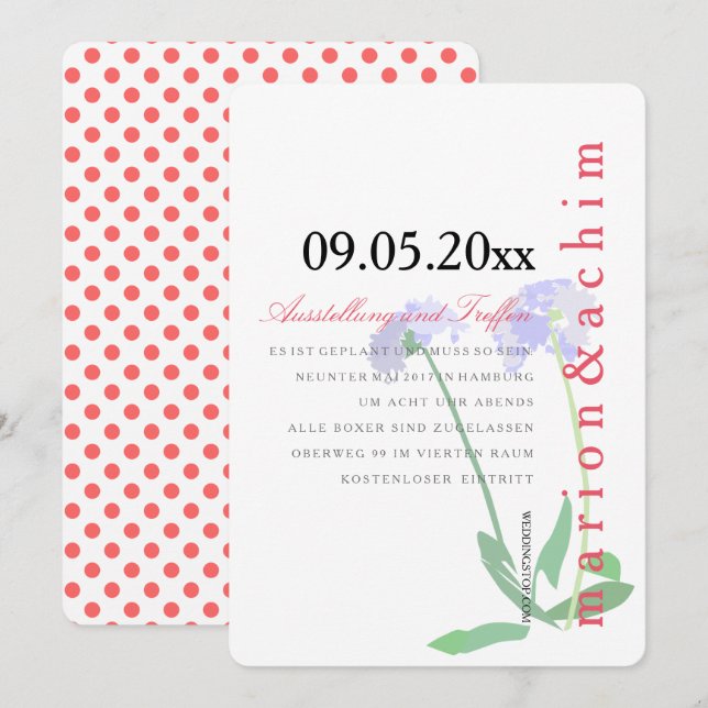 Muster gráfico Invitación de puntos de polca discr (Anverso / Reverso)