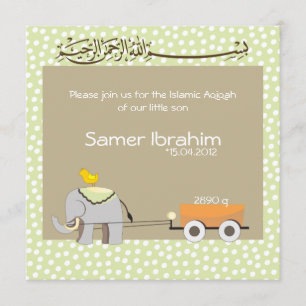 musulmán de la invitación islámica de la Aqiqah