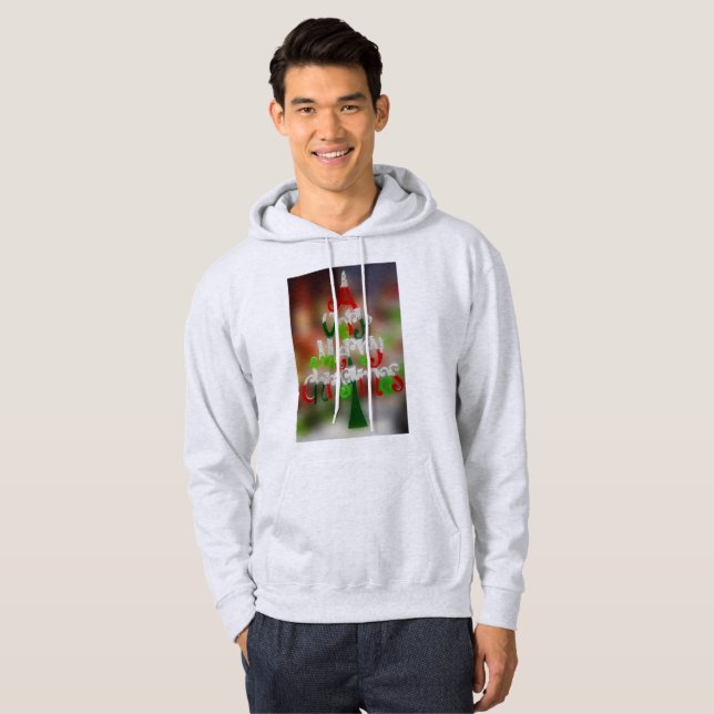 muy alegre navidad hombres sudadera capucha (Anverso completo)