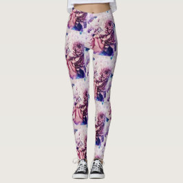 Muy Bonitas Flores Rosadas de Crisantemo Leggings