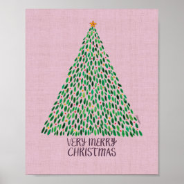 Muy Feliz Navidad acuarela Vacaciones de arte Impr
