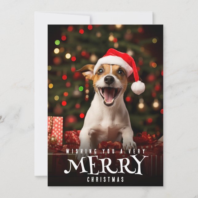 Muy Feliz Navidad Jack Russel Terrier Perro (Anverso)