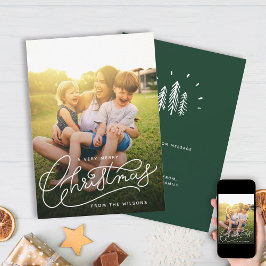 Muy Feliz Navidad Sencilla Foto Familiar Cubierta