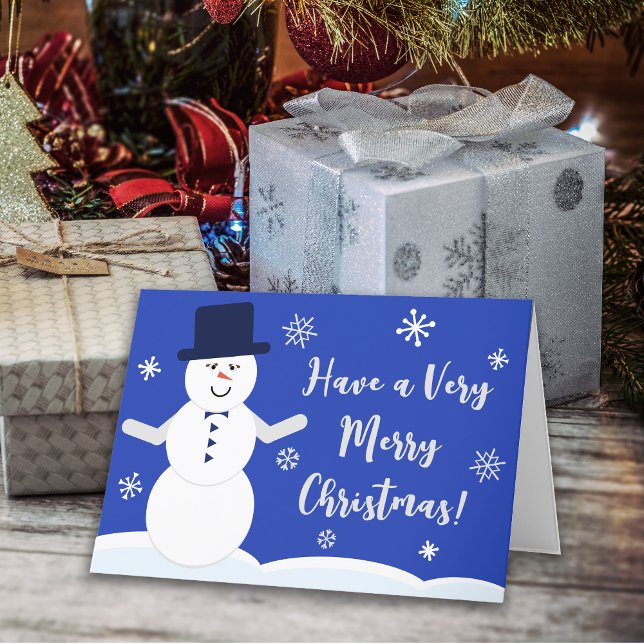 Muy Feliz Navidad Snowman (Very Merry Christmas Snowman Holiday Card)