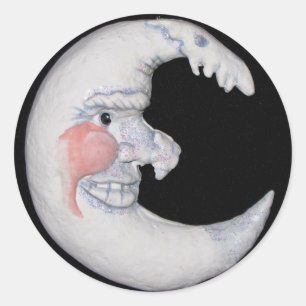 Muy Guay Man On The Moon Round Figura Pegatinas
