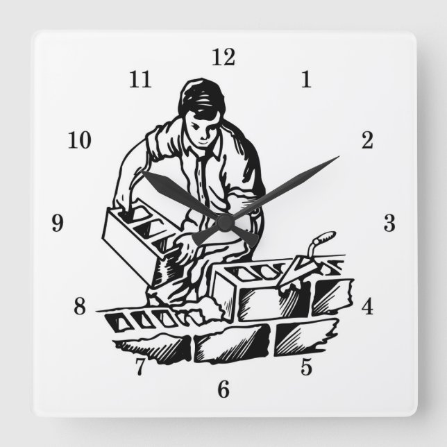 Muy Guay Mason/Ladrillo reloj de pared de capa (Anverso)