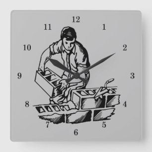 Muy Guay Mason/Ladrillo reloj de pared de capa