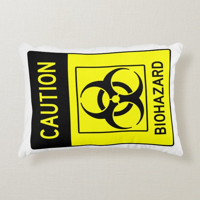 Muy Guay PRECAUCIÓN BIOHAZARD Rótulo Almohada de a (Anverso)