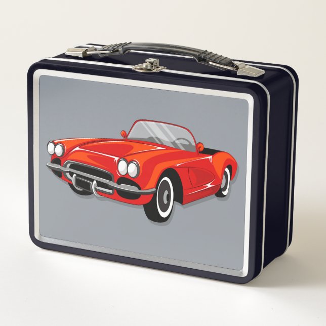 Muy Guay Vintage Automobile Metalizado Lunch Box (Anverso)