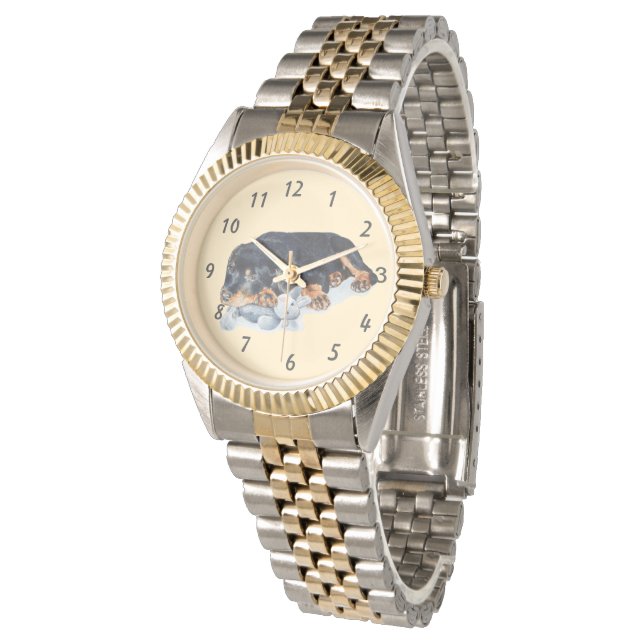 muy lindo rottweiler cachorro perro reloj (Angular)