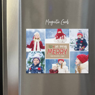 Muy Merry 6 Fotografías Magnética de la tarjeta de
