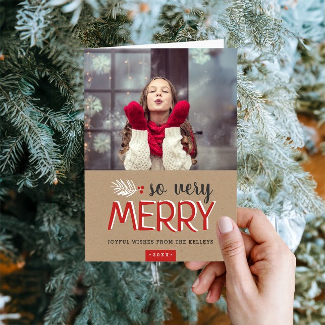 Muy Merry Doble tarjeta de felicitación de fotos n (Subido por el creador)
