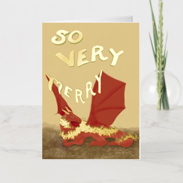 Muy merry, Dragón Rojo, tarjeta de saludo (Anverso)