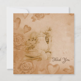 Muy vintage, estilo antiguo tarjeta de agradecimie