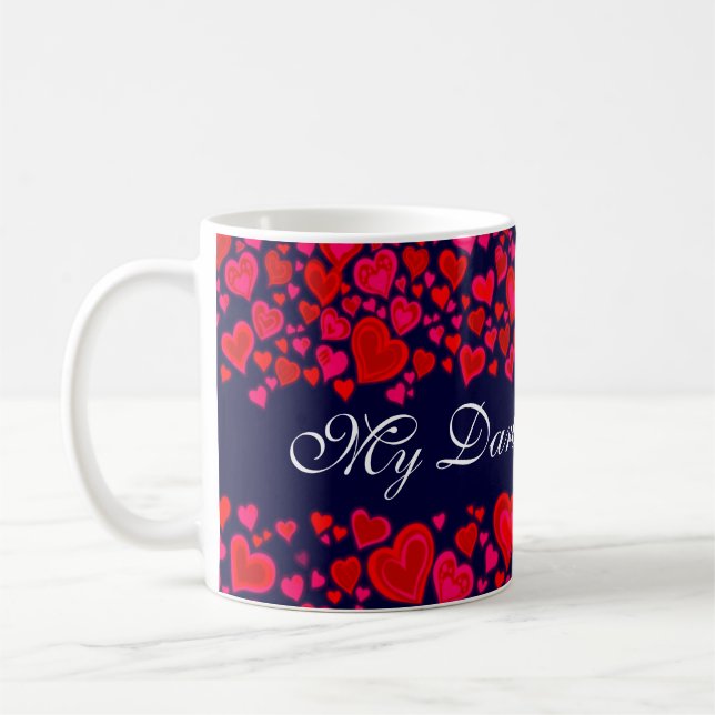 "My Darling Valentine" corazones tazas rosadas (Izquierda)