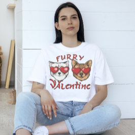 My Furry Valentine Tee: Camisa Retrato Mascota Per