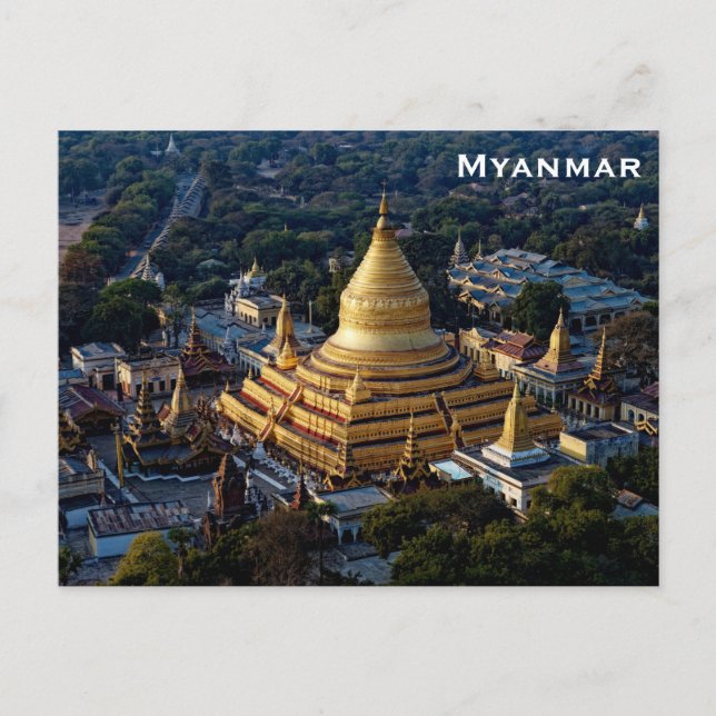 Myanmar: Turismo de viajes de cosecha añada postal (Anverso)