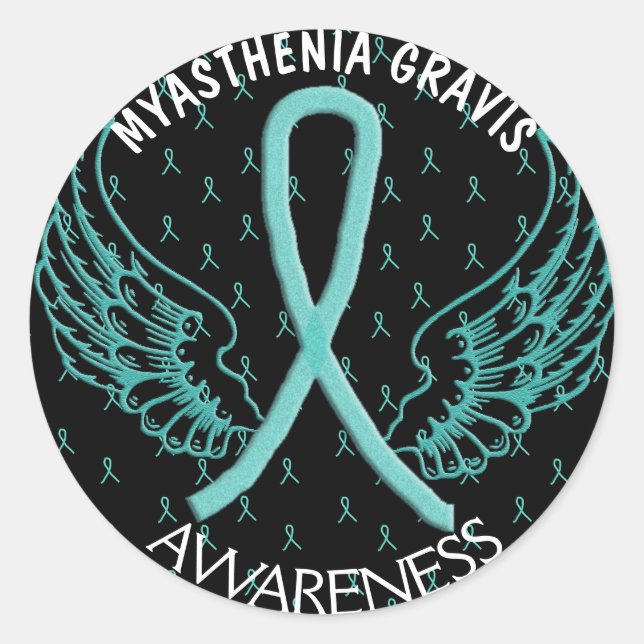 Myasthenia Gravis Angel Wings Warrior Pegatina (Anverso)