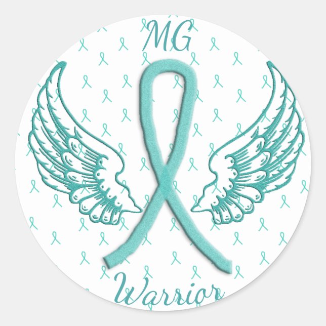 Myasthenia Gravis Angel Wings Warrior Pegatina (Anverso)