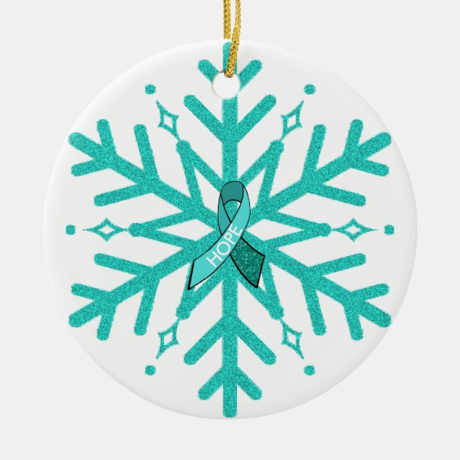 Myasthenia Gravis Snowflake Ornamento de Navidad (Frente)