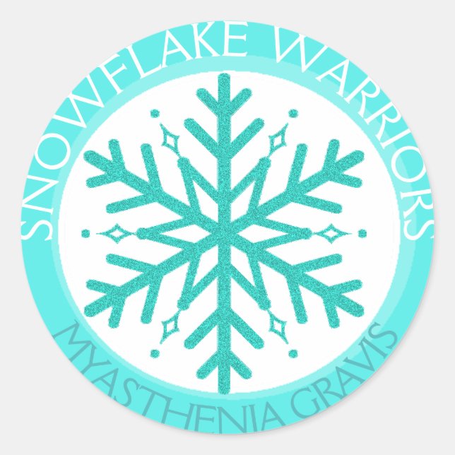 Myasthenia Gravis Snowflake Warrior pegatina (Anverso)