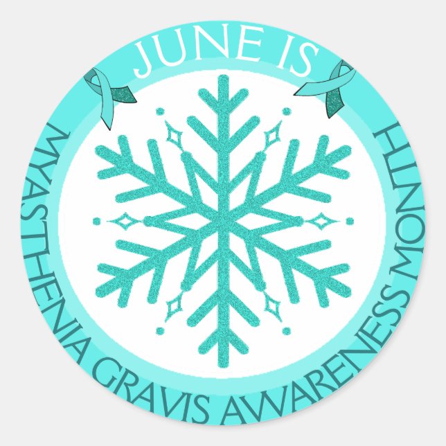 Myasthenia Gravis Snowflake Warrior pegatina (Anverso)