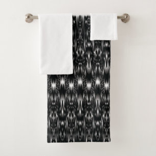 Mydeas Gris negro y blanco Resumen Ikat teñido d
