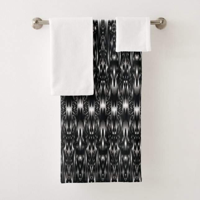 Mydeas | Gris negro y blanco Resumen Ikat teñido d (In situ)