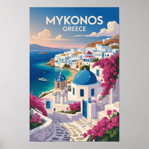 Mykonos Grecia Costa Viaje Arte Vintage