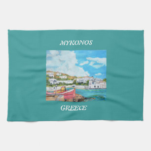 Mykonos - Grecia - toalla de cocina de MoJo del