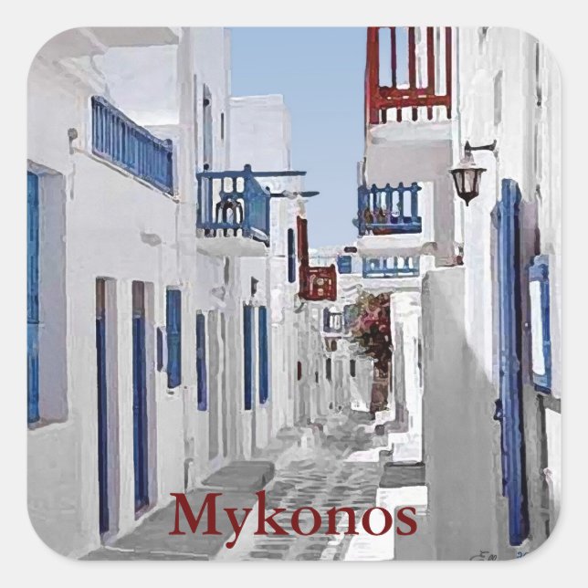 Mykonos Pegatina (Anverso)
