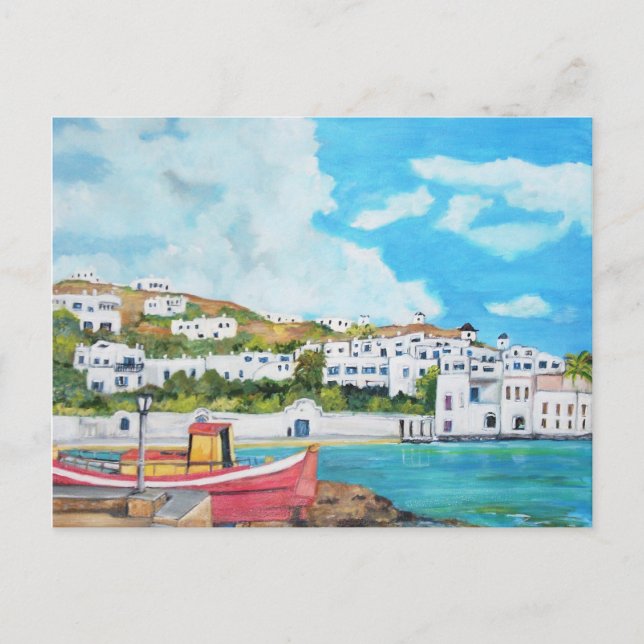 Mykonos, tarjeta postal de Grecia (Anverso)