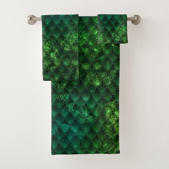 Mystic Emerald Fantasy Green Dragon Scale Pattern (In situ)