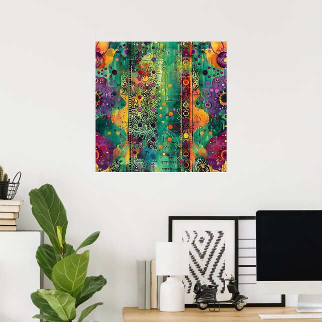 Mystic Flow – Arte abstracto de energía psicodélic (Oficina en casa)