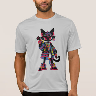 Mystic Kawaii Cat – Camiseta Tribal Espiritual Col