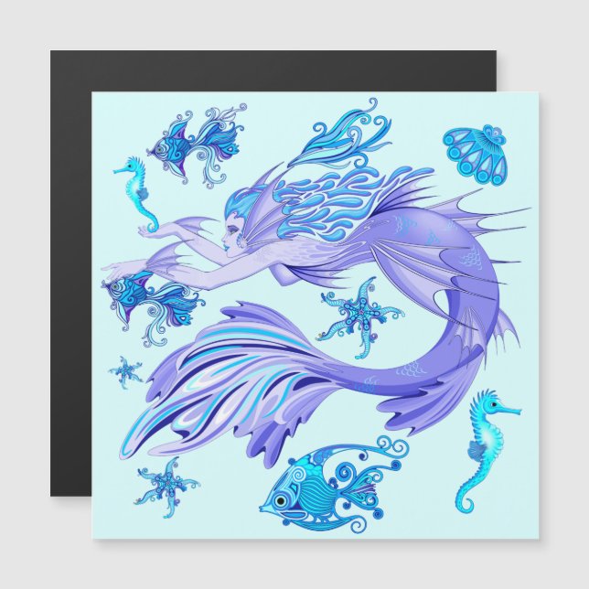Mystic Mermaid Fairy Purple Creple Ceramic Tile (Anverso/Reverso)