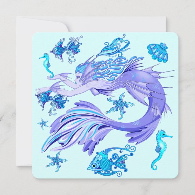Mystic Mermaid Fairy Purple Creple Ceramic Tile (Anverso)