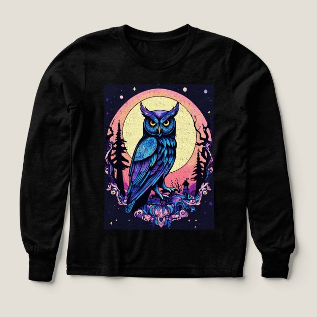 Mystic Moon Owl TShirt Encantador Estilo Nocturno (Diseño frontal)