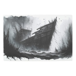 Mystic Shipwreck: arte acuático monocromo de Eerie