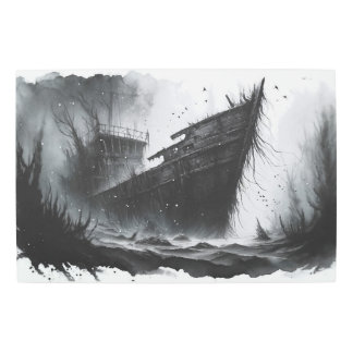Mystic Shipwreck: arte acuático monocromo de Eerie
