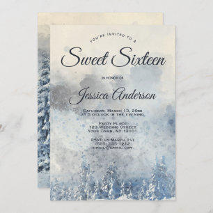 Mystic Winter Forest Sweet 16 Invitaciones